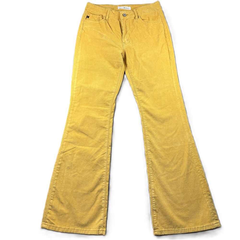 Kancan Women High Rise Corduroy Skinny Flare Jeans Pants Gold Size 11/29 J186